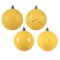 3 in. Yellow Ball 4 Finish Assorted Ornament - 32 per Bag